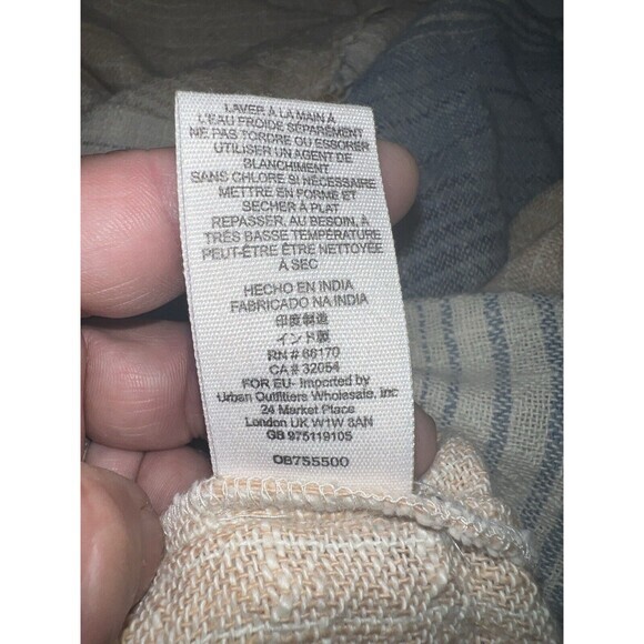 Free‎ People Moab Neutral Jumpsuit Deep V Back Ankle Length Sz. Large - Picture 12 of 12